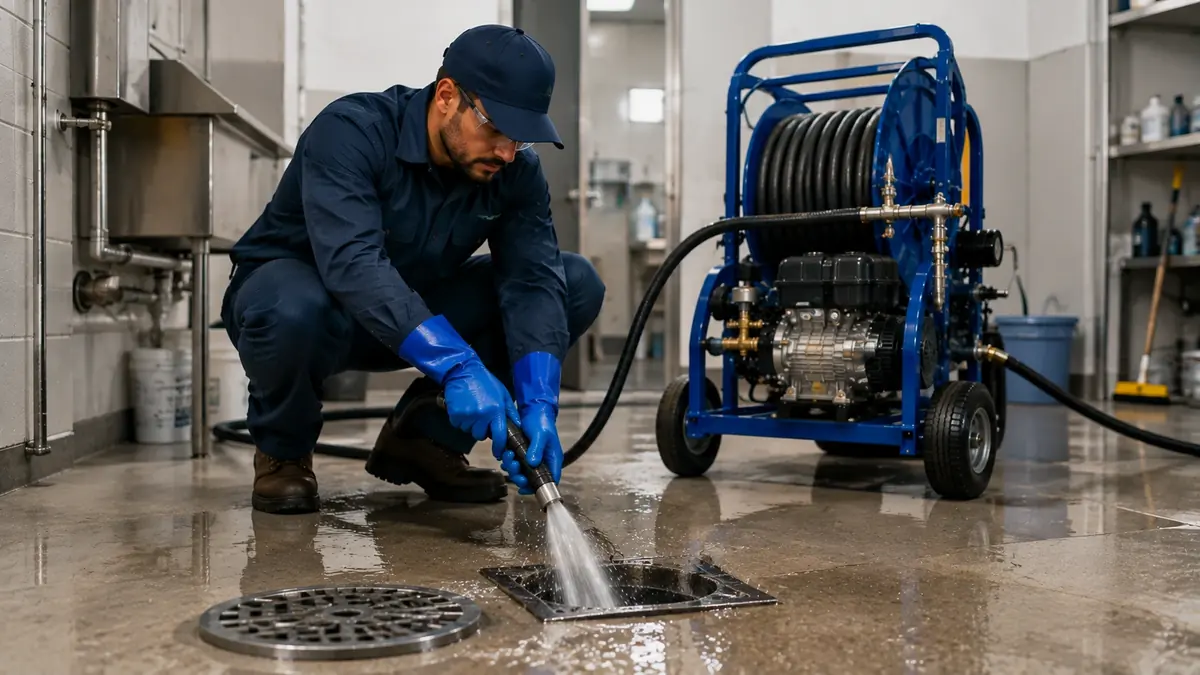Floor Drain Hydro Jet Cleaning in Randsburg