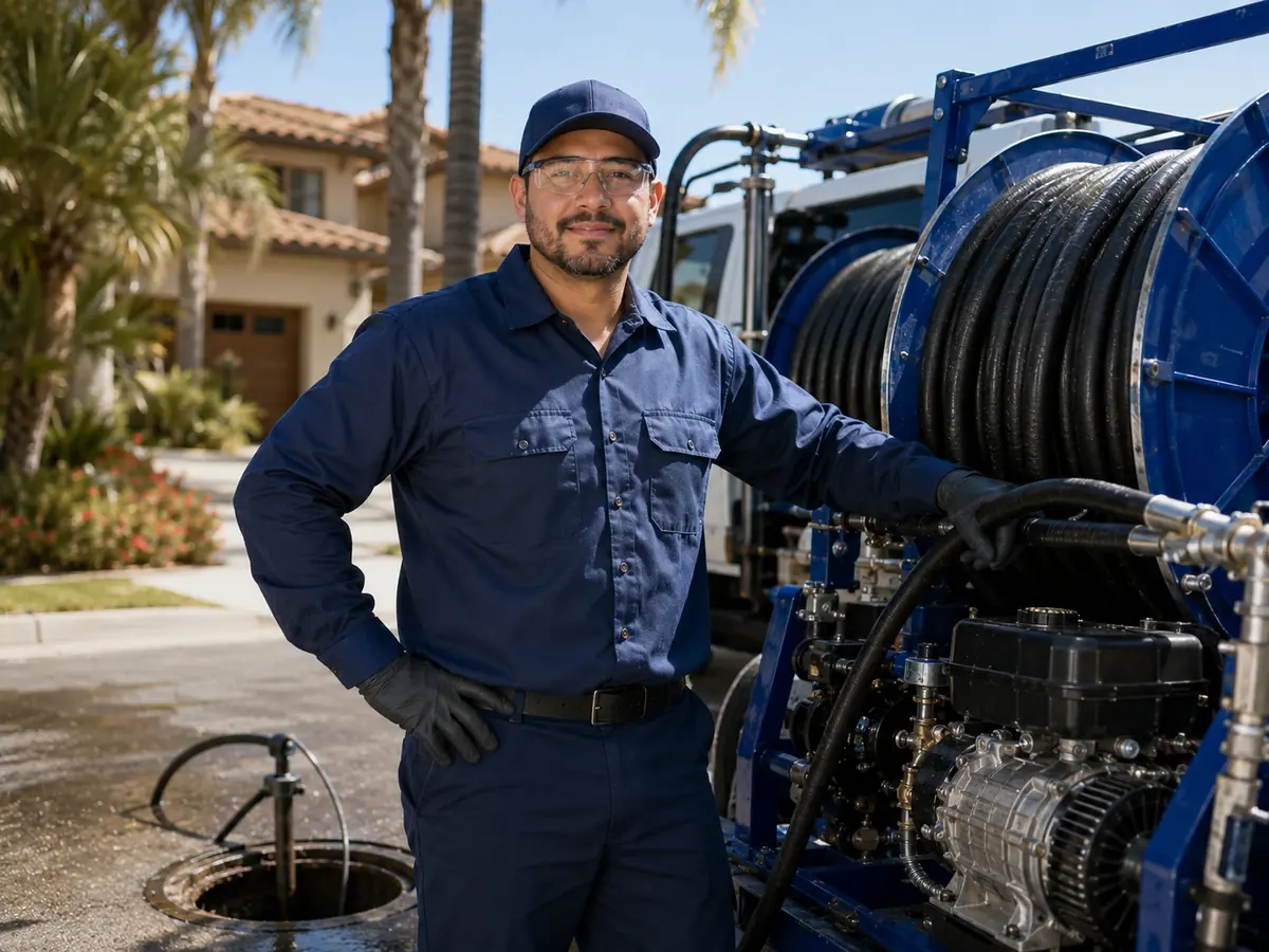 Hydro jet sewer cleaning in Randsburg