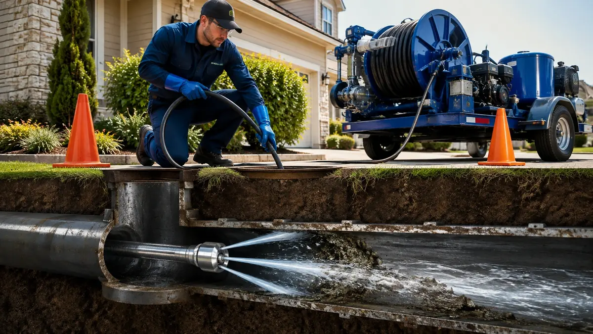 Main Sewer Line Hydro Jet Cleaning in Randsburg
